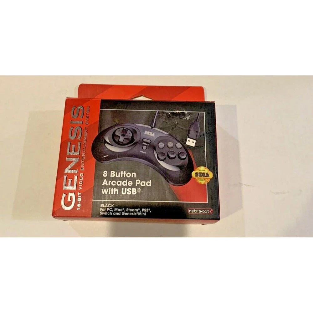 Retro-Bit Officially Licensed Sega Genesis USB Controller Arcade 8-Button Pad